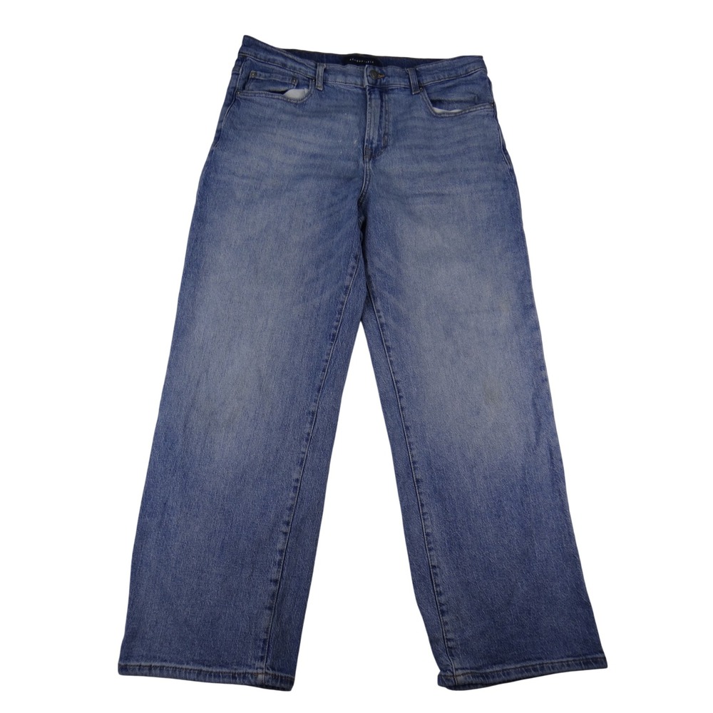 Aeropostale Mens Straight Leg Light Wash Denim Blue Jeans 34x27 4491